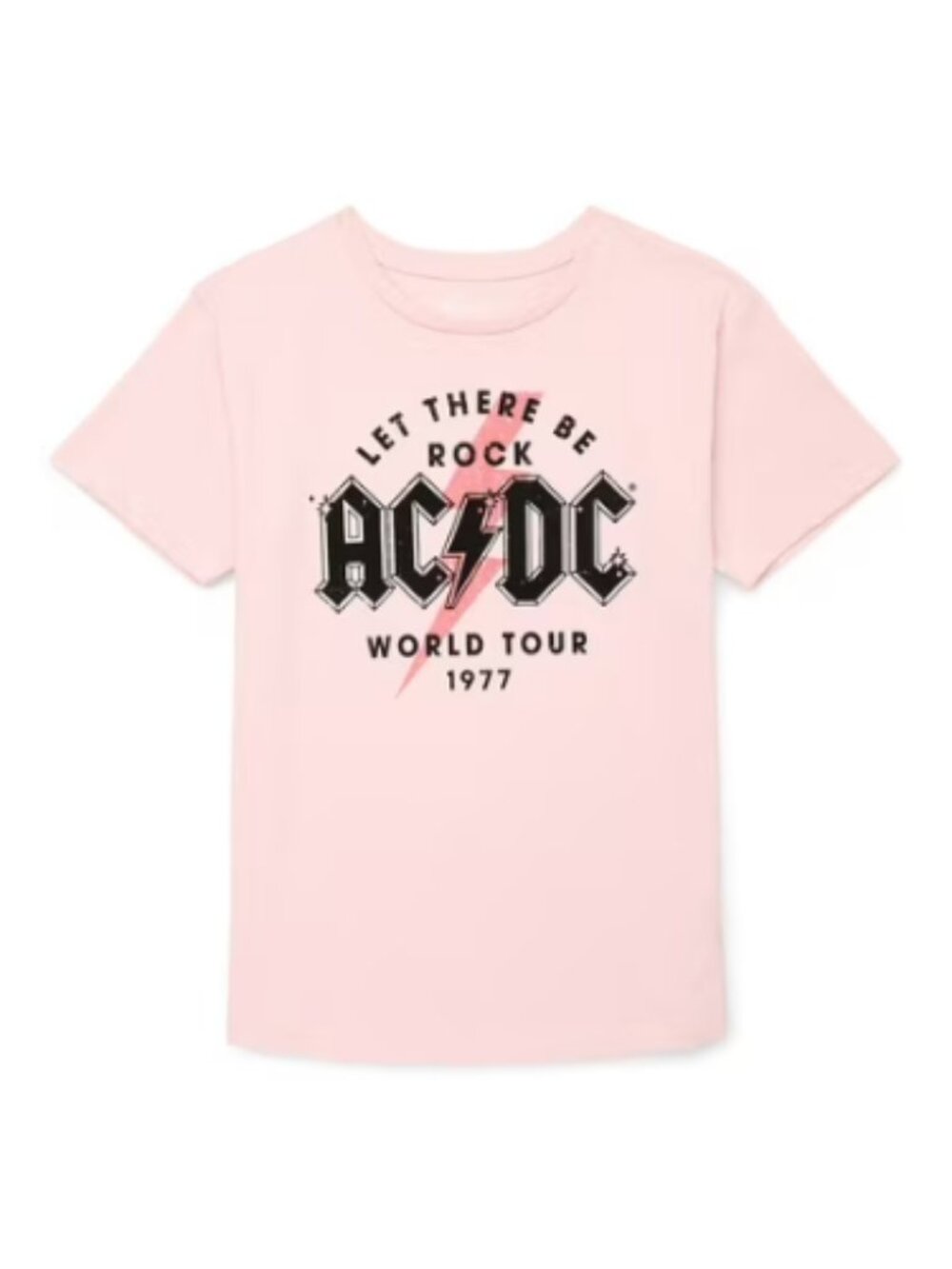 Wonder Nation Girls AC/DC World Tour Graphic Tee with Short Sleeves, Sizes 4-18